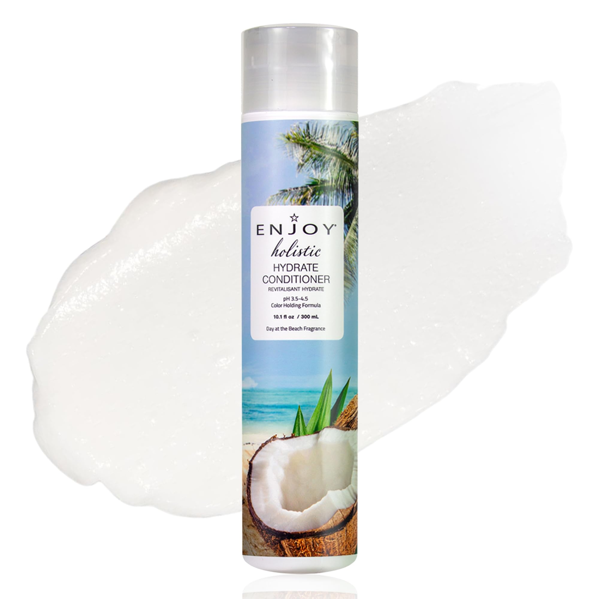 Enjoy Holistic Hydrate Conditioner bottle top for easy, mess-free dispensing.