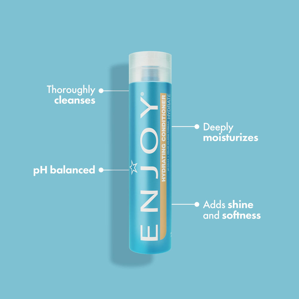Close-up of Enjoy Hydrating Conditioner creamy texture for rich moisture.