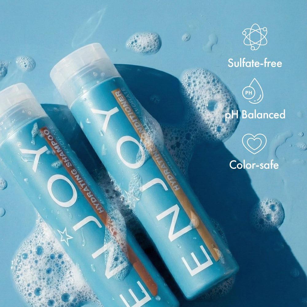 ENJOY Hydrating Conditioner hair-gloss closeup indicates easy detangling and shine.