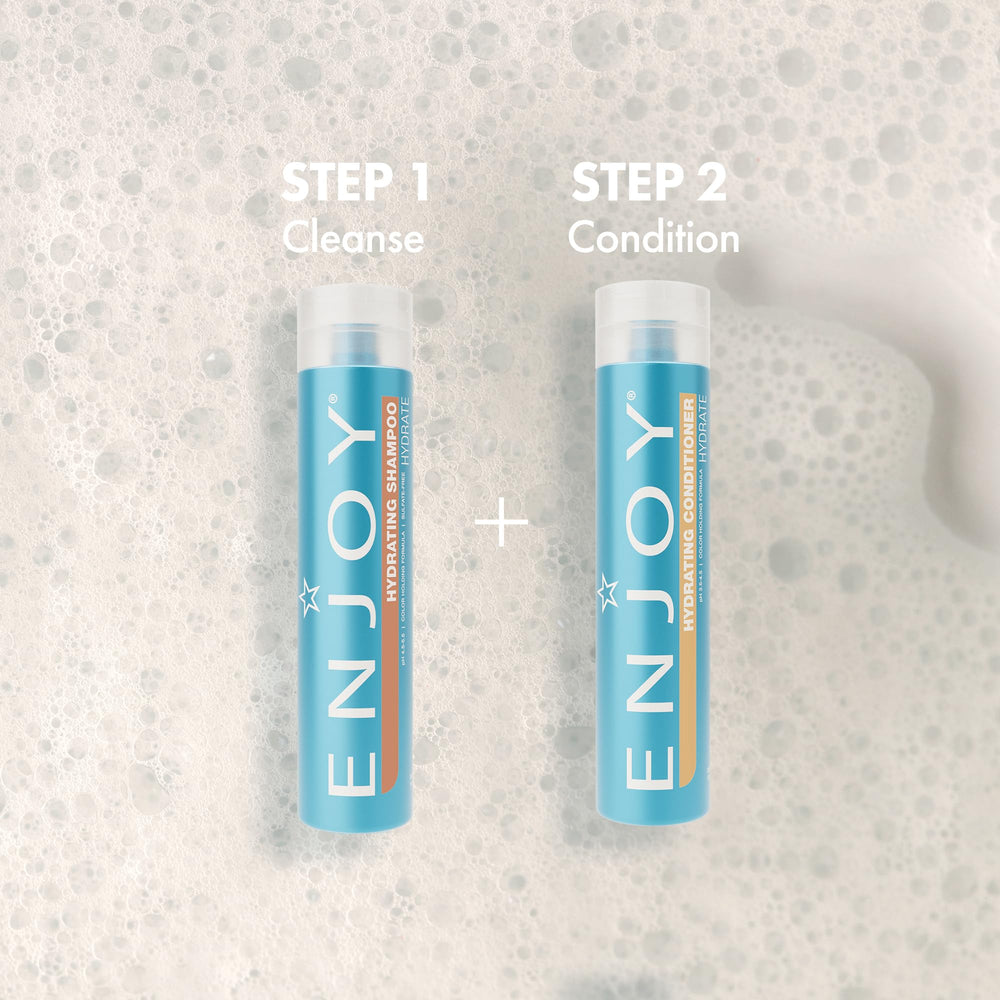 Sulfate-free badge highlights gentle cleansing of Enjoy Hydrating Conditioner.