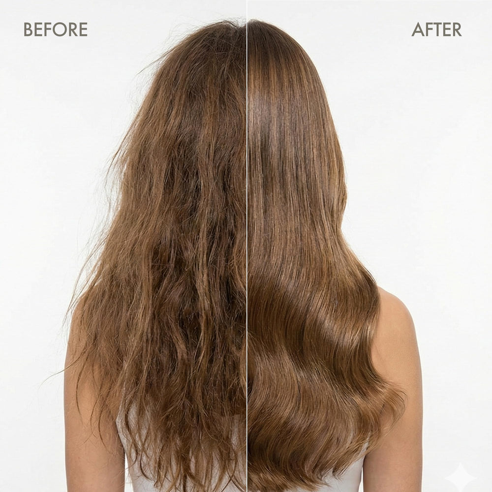 ENJOY Hydrating Shampoo color-safe label closeup signals color protection for treated hair.