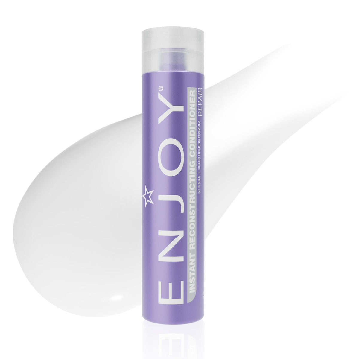 Enjoy Instant Reconstructor bottle closeup showing keratin amino acids for damaged hair