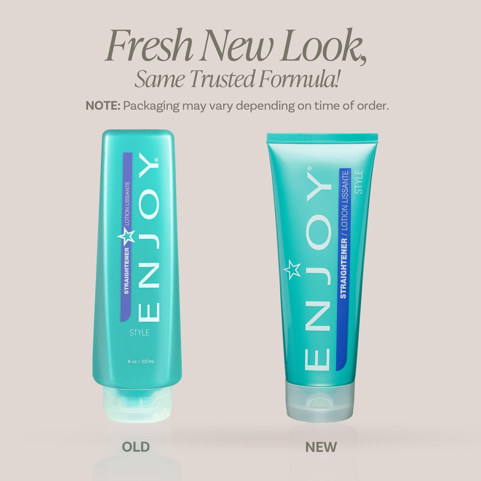 Closeup of ENJOY Straightener dispensing for easy control and frizz reduction.