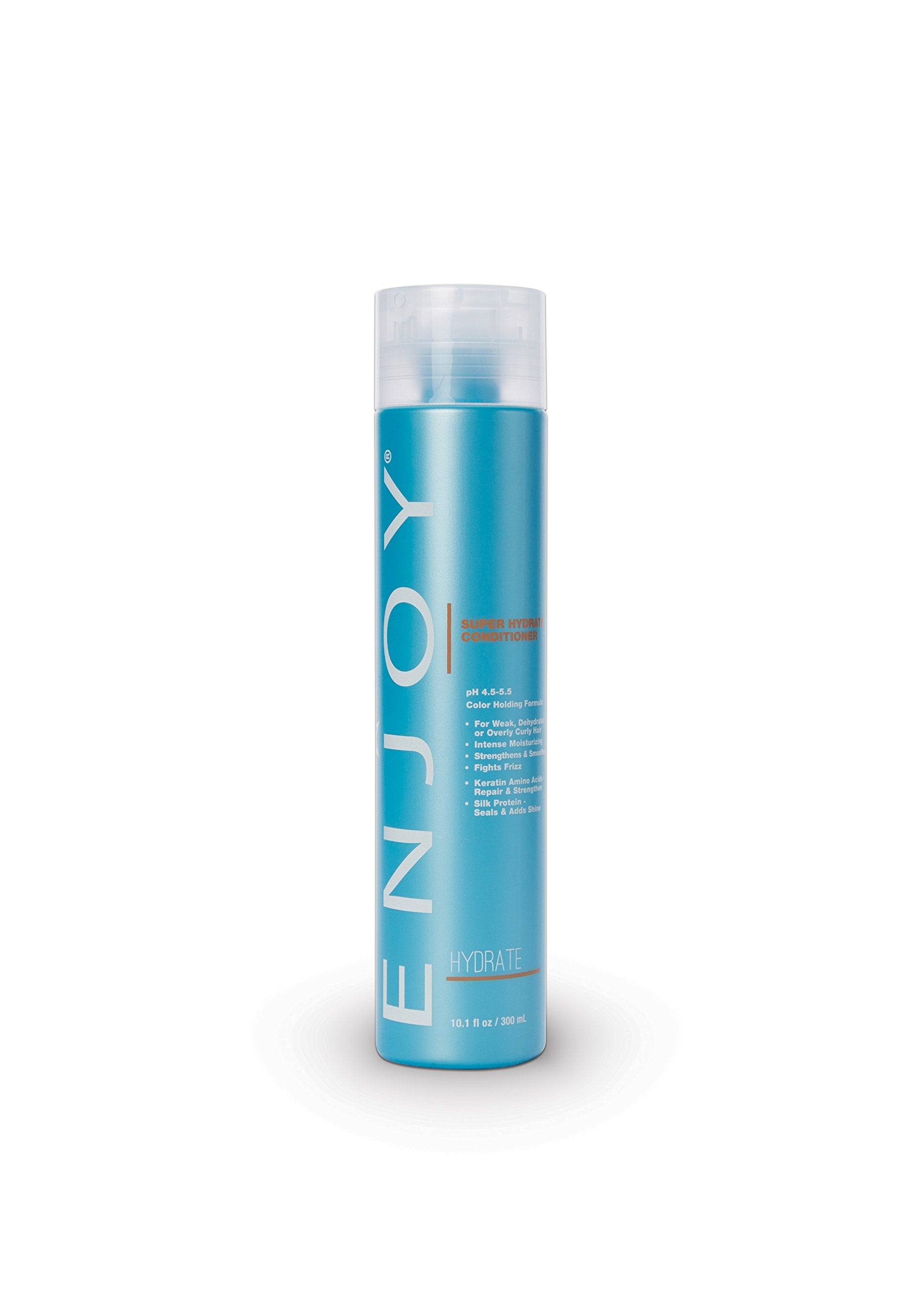 Close-up of ENJOY label highlights the Super Hydrate formula.