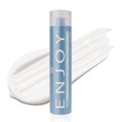 Enjoy Therapeutic Volumizing Conditioner bottle side shows sleek packaging and fuller hair potential.