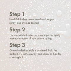 Enjoy Thermal Spray heat-tool protection for styling with hot tools.