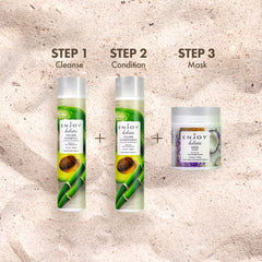 Back label detail on Enjoy Volume Conditioner shows pH 3.5–4.5.