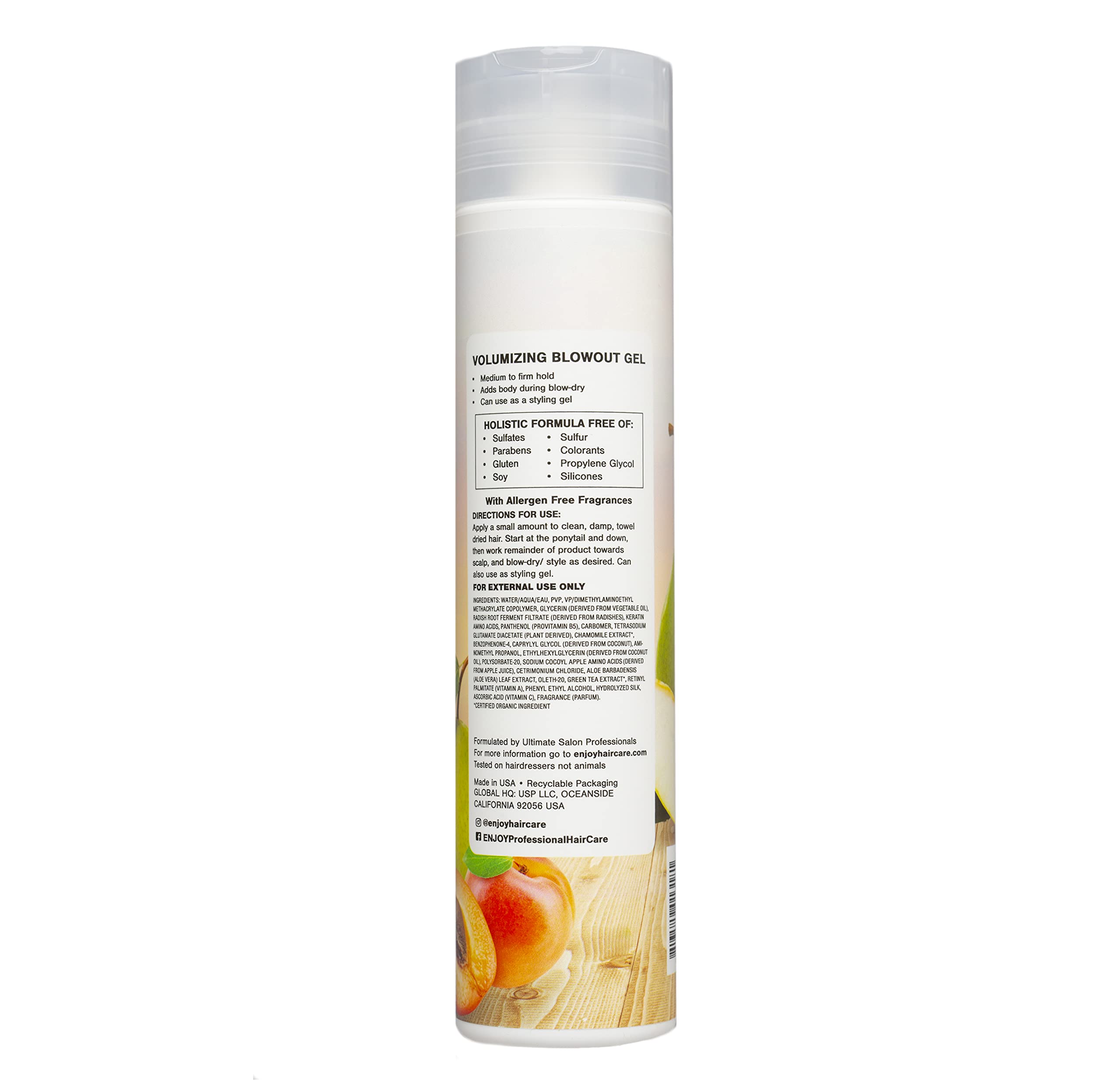 Enjoy Volumizing Blowout Gel pump provides precise dispensing