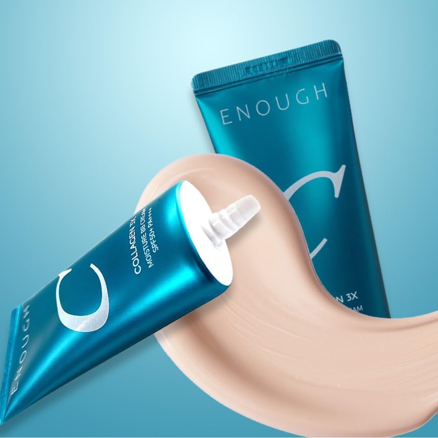 Enough Collagen 3X Moisture BB Cream SPF50 swatches on arm show even coverage