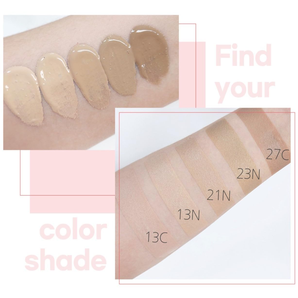 Enough Collagen 3X Moisture Foundation shade 23N Natural Beige for a harmonious skin match.