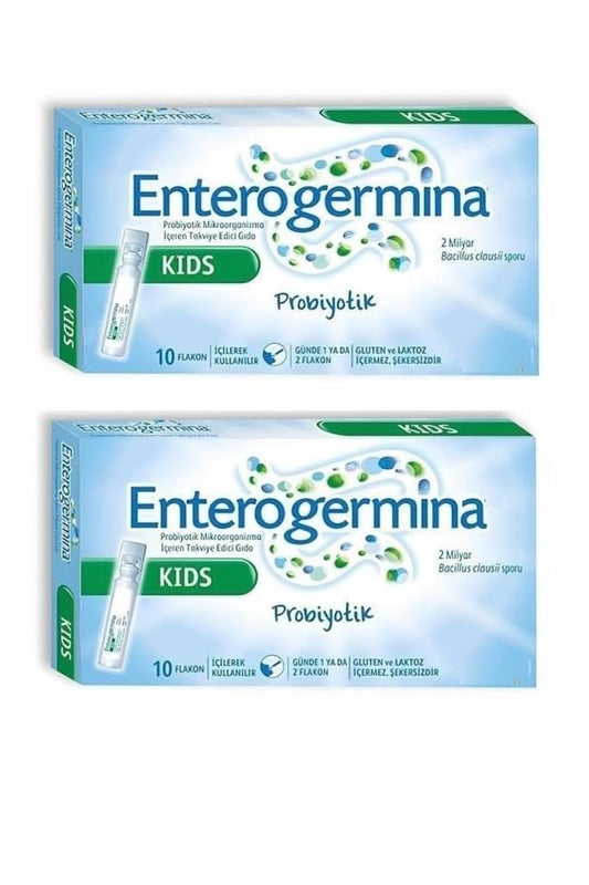 Enterogermina Kids 10-vial pack for convenient pediatric probiotic support on the go
