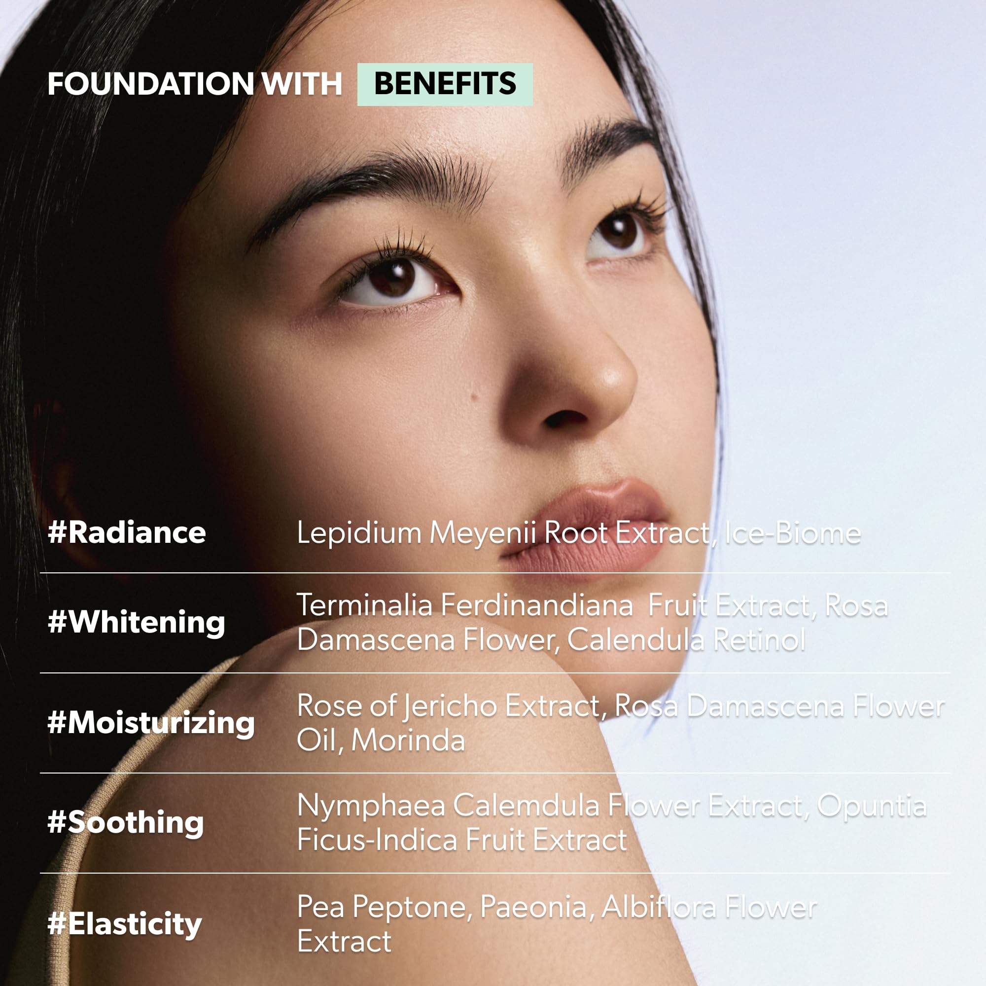 Detail of built-in spatula on Organza Fit foundation