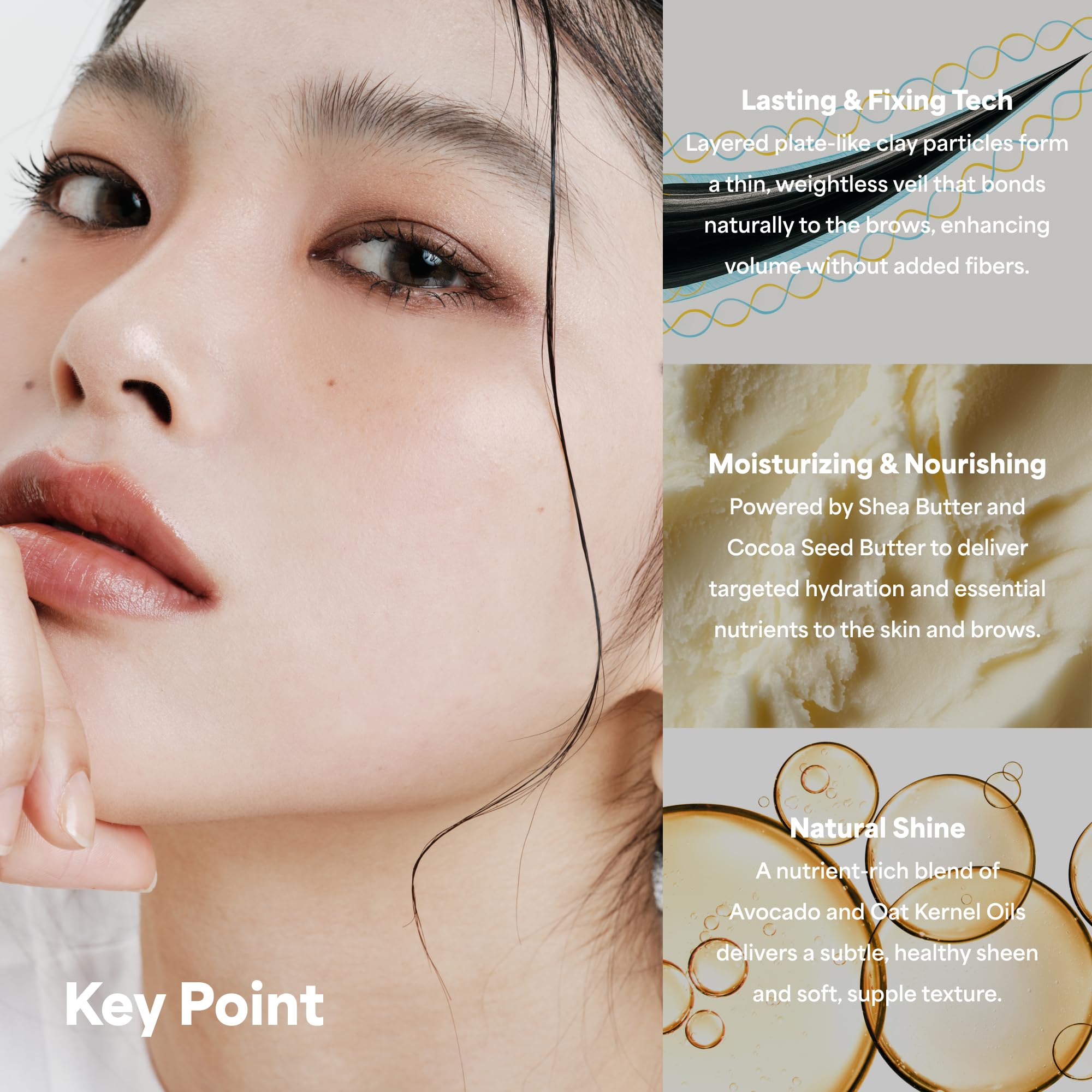 Entropy Make Up Tough Brow Finisher natural hold with flexible finish.