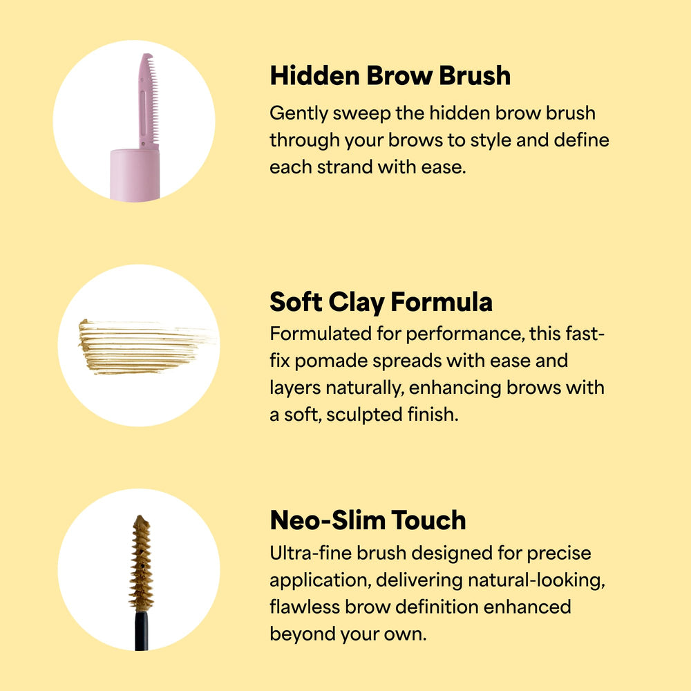 Entropy Make Up Tough Brow Finisher skinny brush for precise brow shaping.
