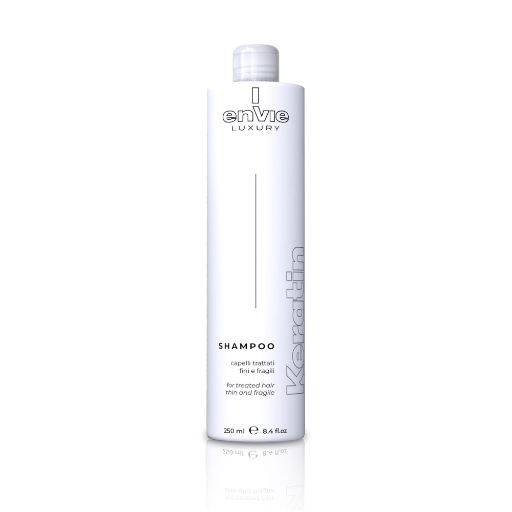 ENVIE LUXURY Keratin Shampoo rich lather close-up showing gentle cleansing.