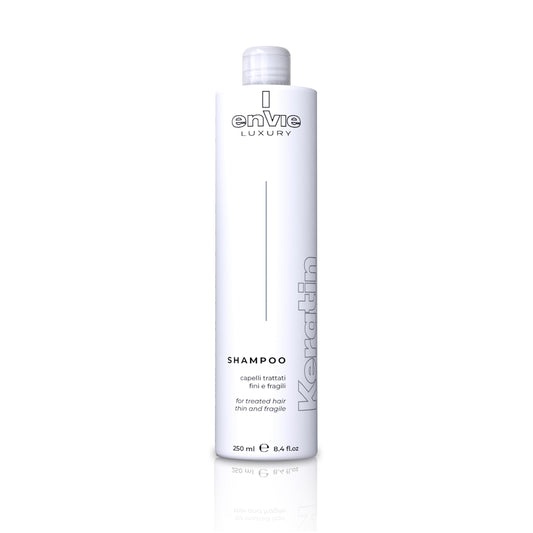 ENVIE LUXURY Keratin Shampoo rich lather close-up showing gentle cleansing.