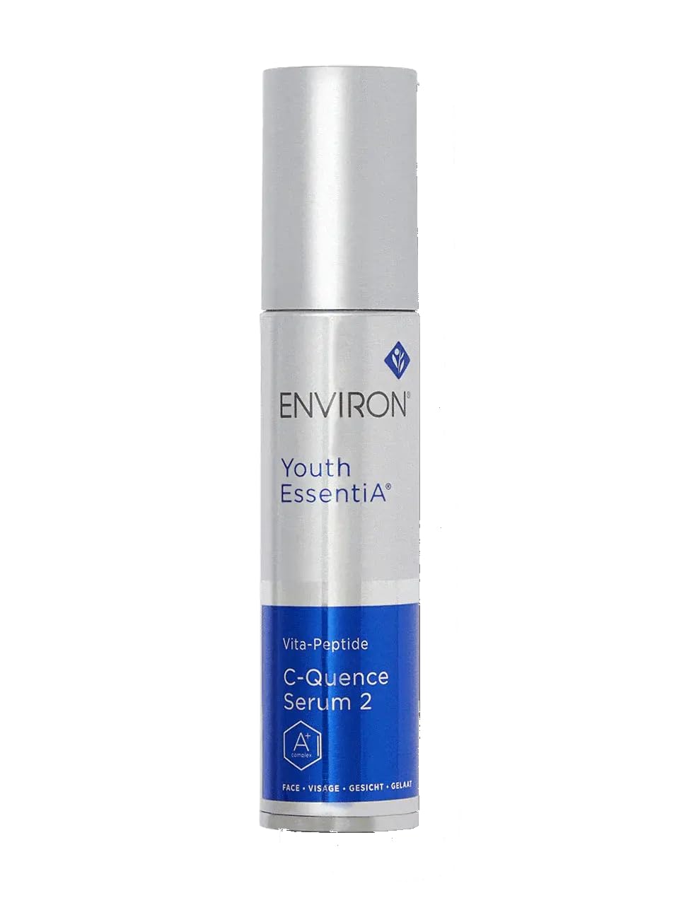 Environ C-Quence Serum 2 bottle front view highlighting vitamin A and C benefits.