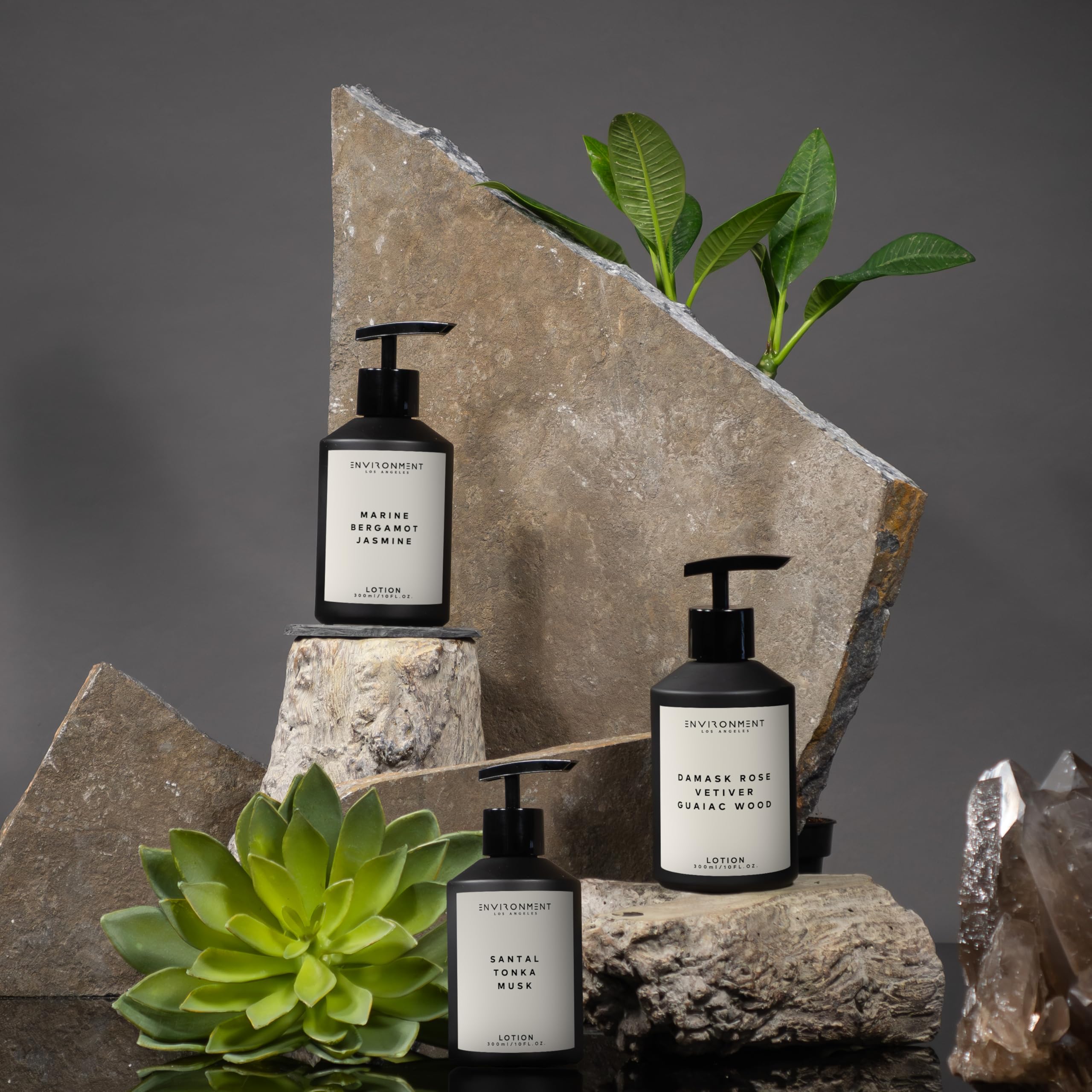 ENVIRONMENT RC lotion product image conveying resort-inspired self-care ritual.