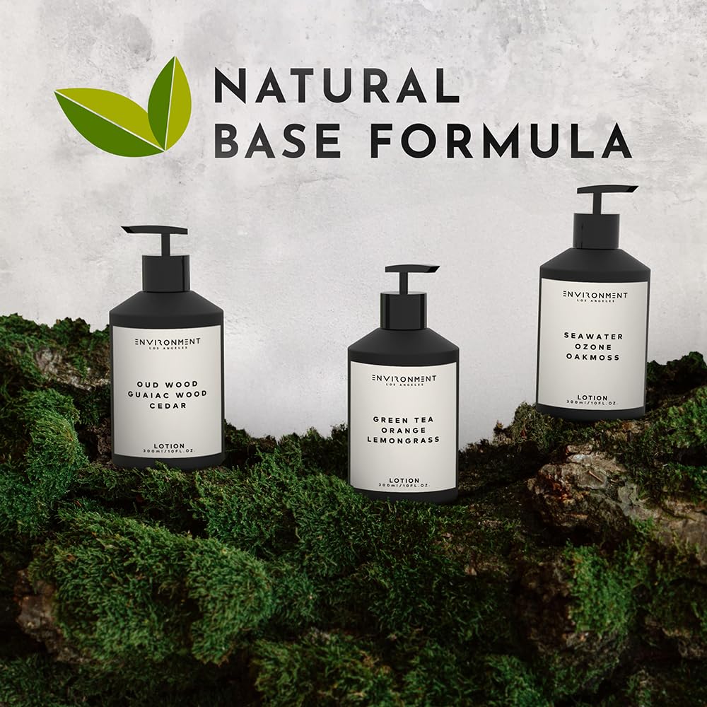 ENVIRONMENT WN Lotion packaging on shelf conveys luxury and minimalist decor