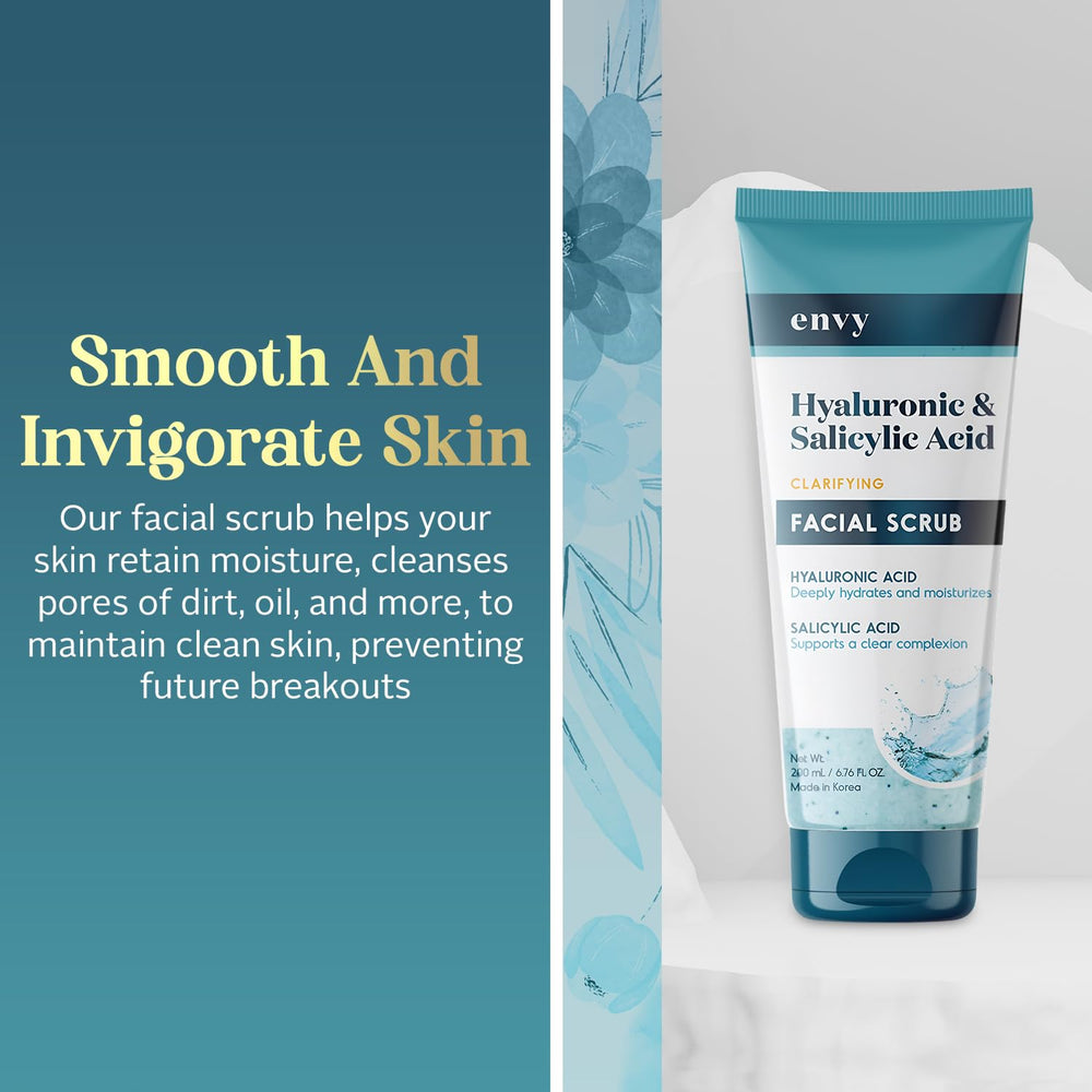 Envy face scrub texture close-up showing creamy exfoliation action
