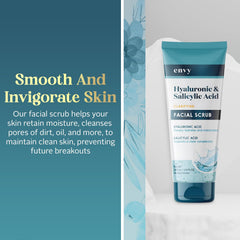 Envy face scrub texture close-up showing creamy exfoliation action