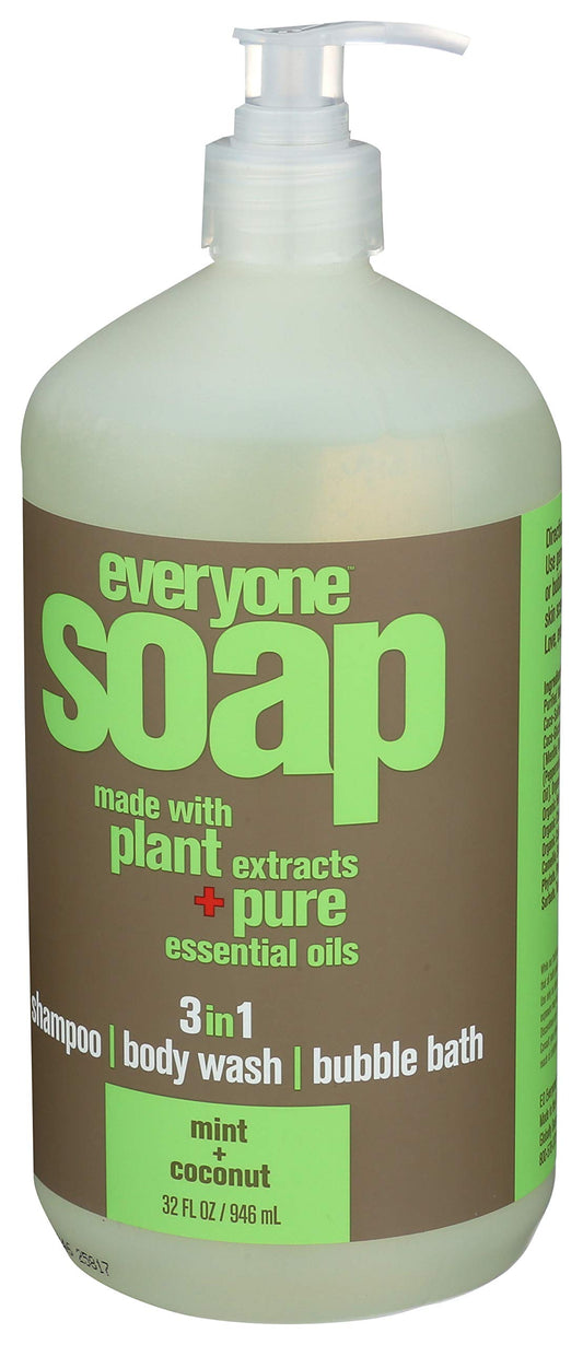 EO Natural Everyone mint coconut foamy lather close up for daily cleansing