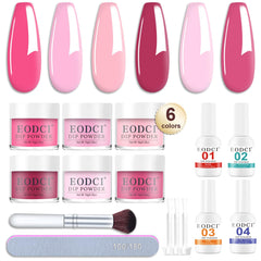 Eodci dip powder hot pink colors collection for vibrant, long-lasting nails.