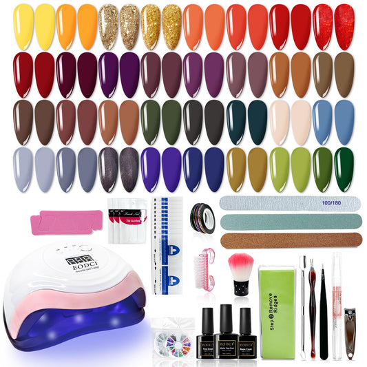 EODCI gel nail kit with 168W lamp for quick at-home manicures