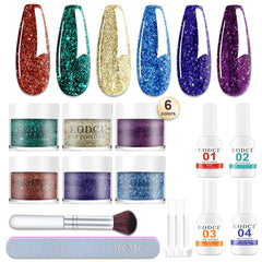 eodci glitter blue dip powder for a vibrant, long-lasting manicure