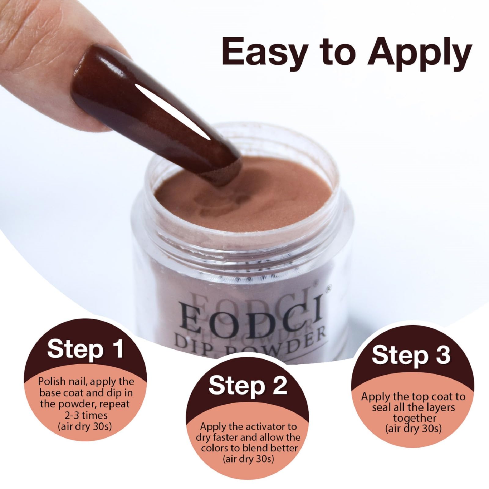Eodci long-wear formula resists chipping for weeks.