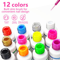 Close-up of the Eodci brush for precise linework in nail art.