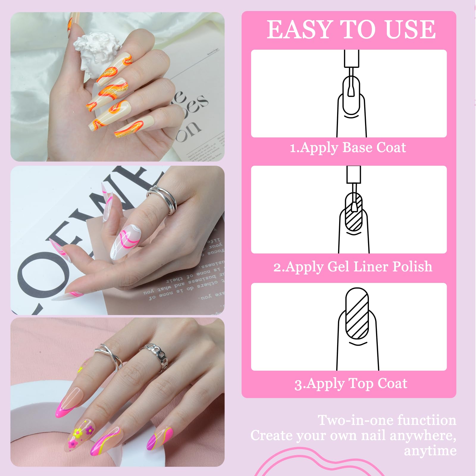 Odor-free formula with healthy ingredients for home manicures.