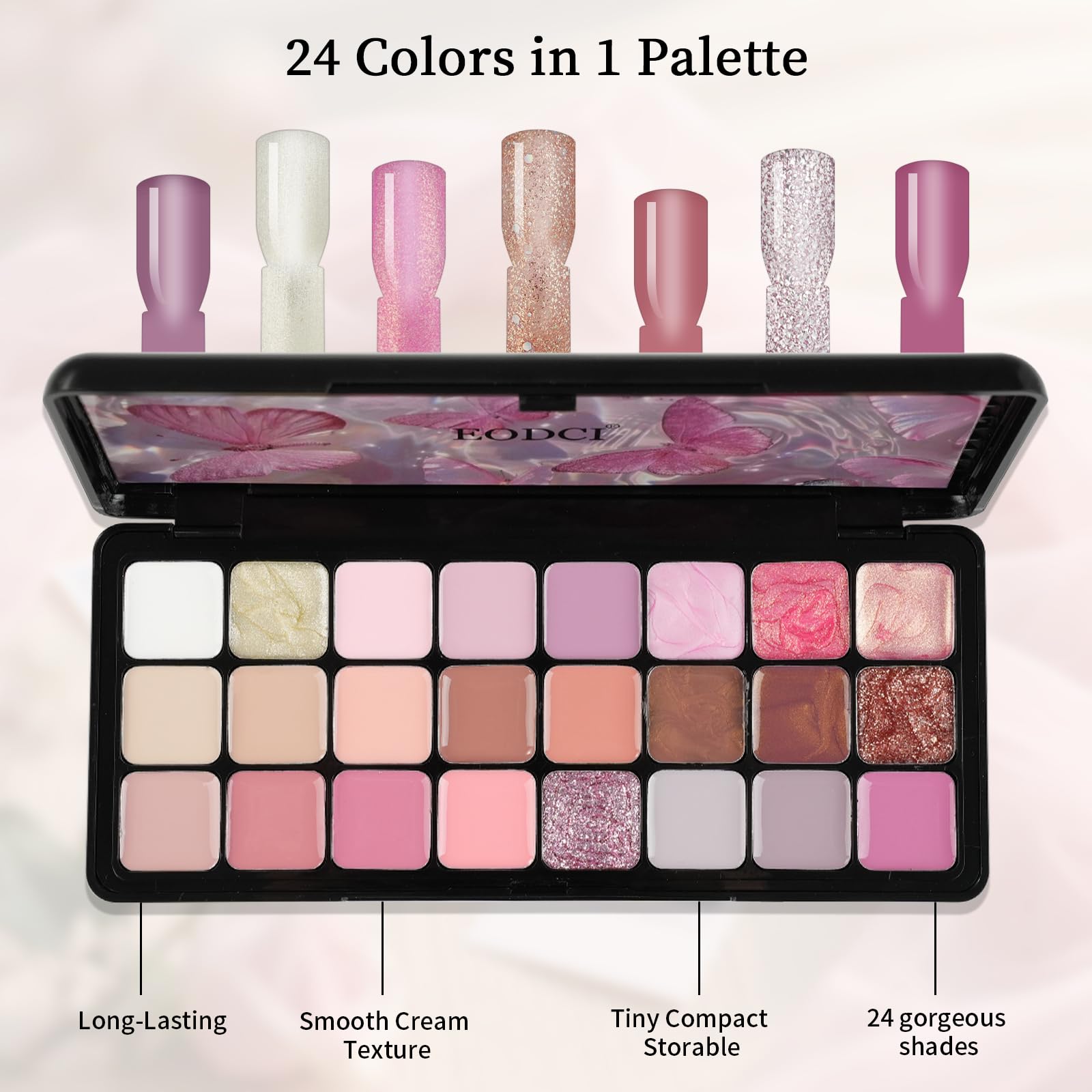EODCI nail gel brush included for precise, even application.