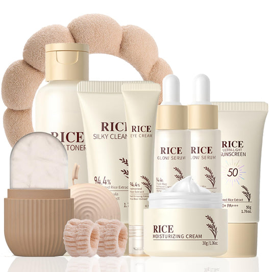 EONFAVE rice skincare set facial cleanser cleanses pores and refreshes skin