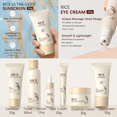 EONFAVE rice skincare set sunscreen shields daily skin from sun