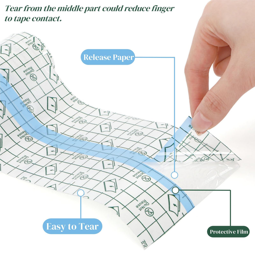 Eorbow easy apply steps illustrating quick secure adhesion.