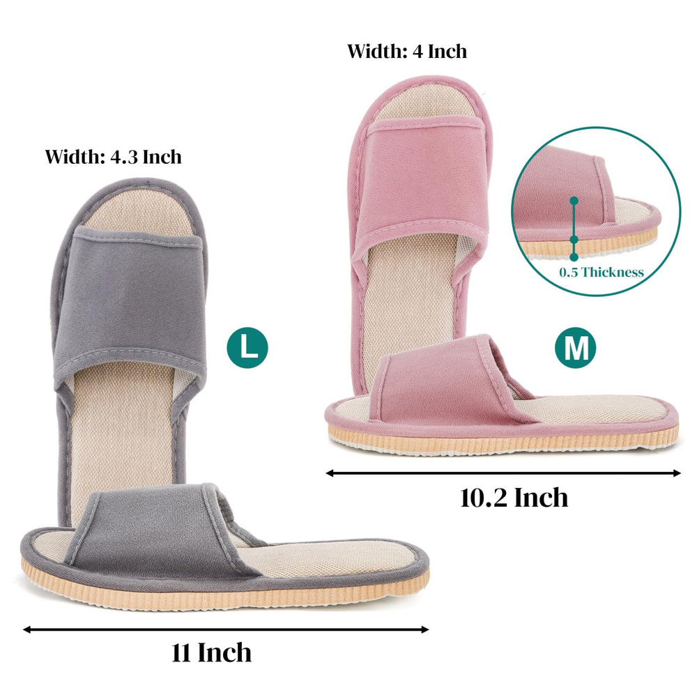 Eorbow open-toe indoor slippers provide non-slip stability for tile and bathroom floors.