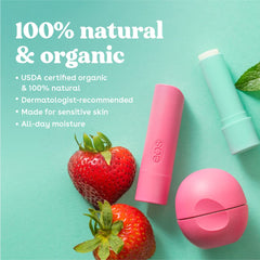 EOS Sweet Mint lip balm swatch with refreshing aroma
