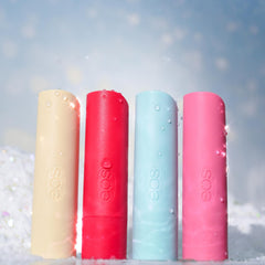 EOS Vanilla Bean lip balm swatch showing light flavor