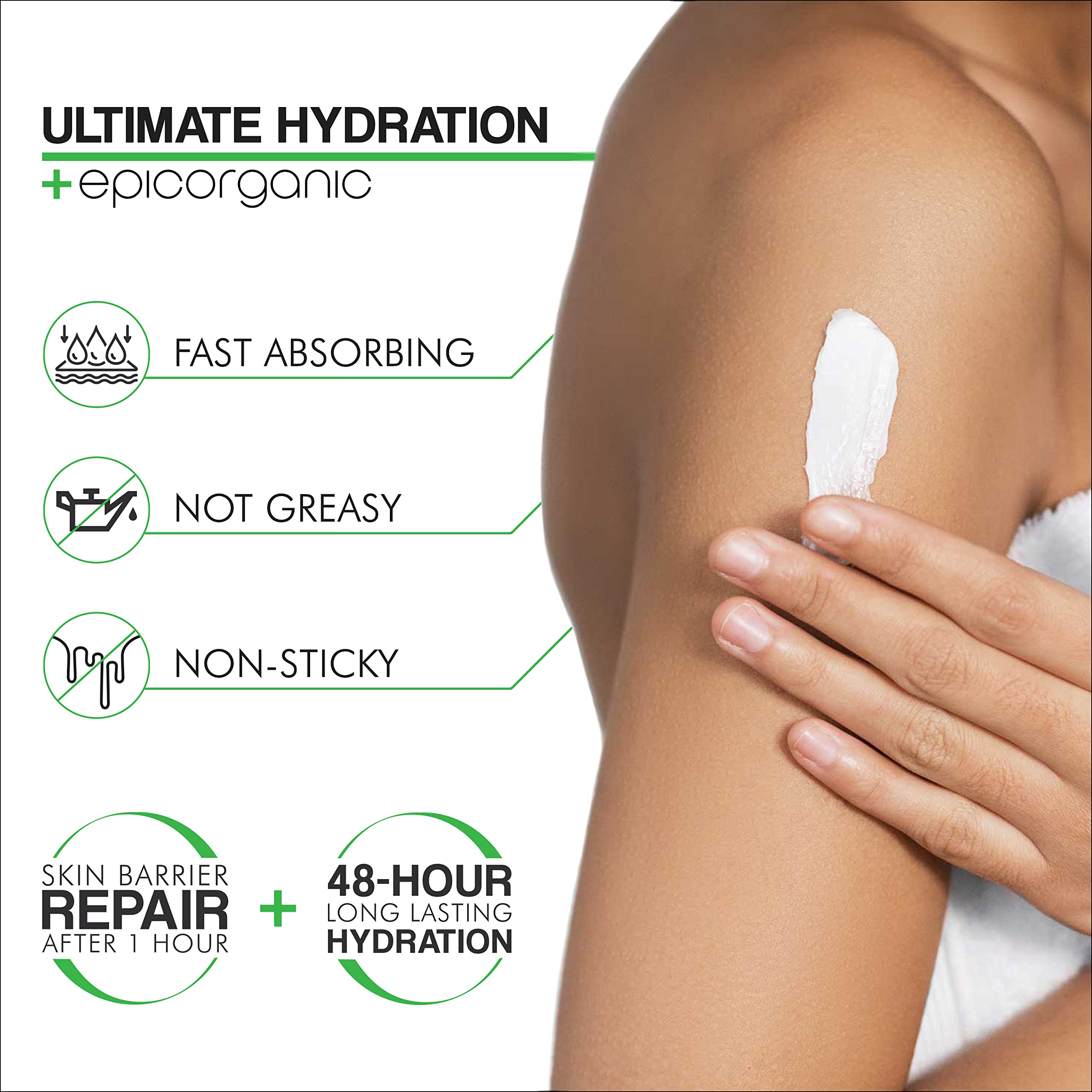 Epic Organicum Aloe Vera Moisturizing Cream spa-like body application for soft skin