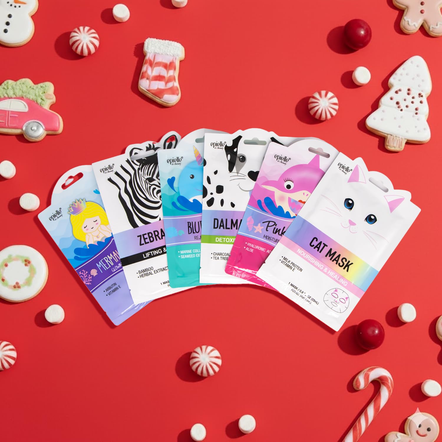 Epielle spa night idea with Epielle character masks for friends