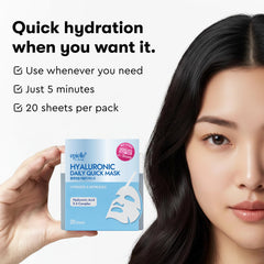 Epielle Hyaluronic Acid mask with five-minute plumping demonstrates fast hydration for tired skin.