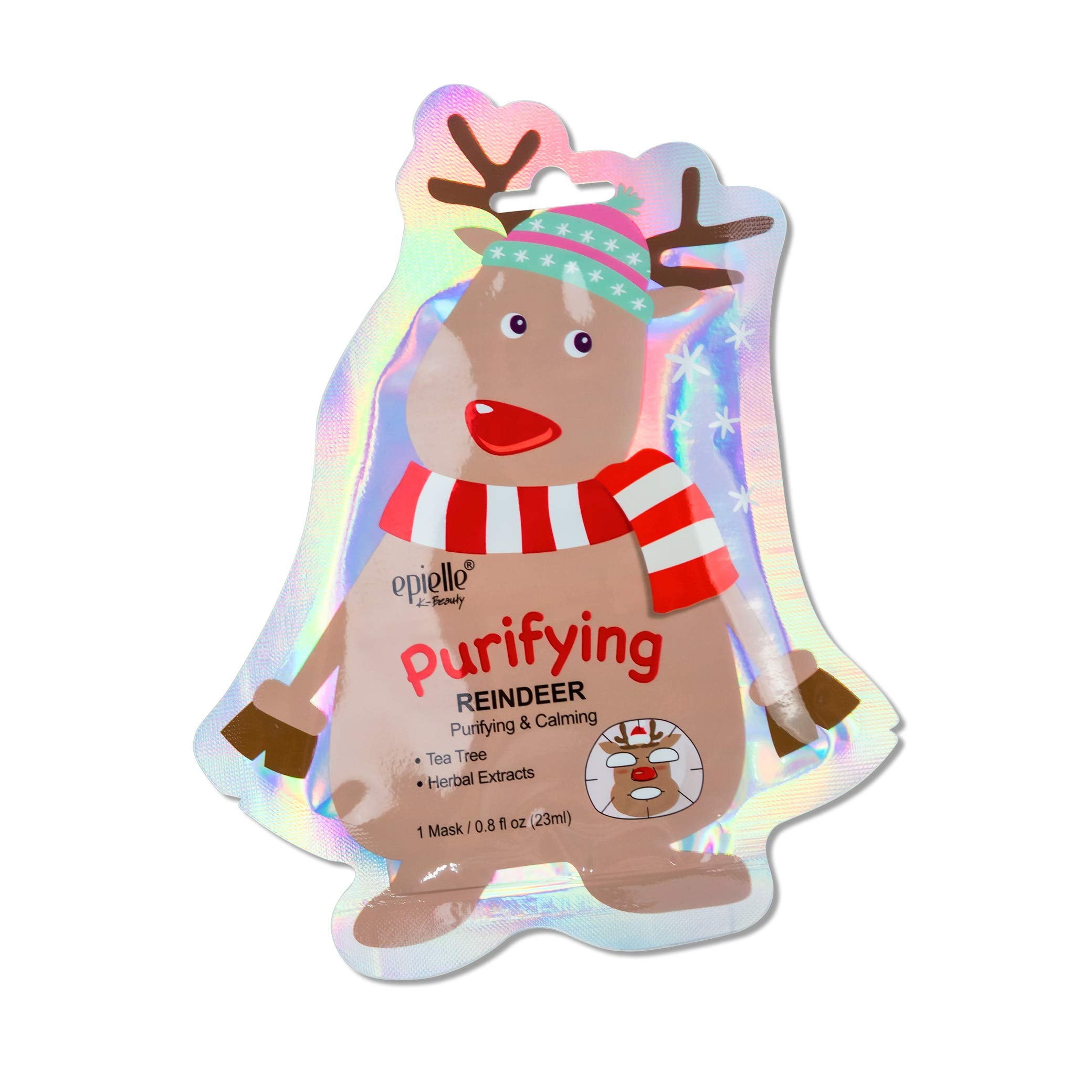 Epielle Snowman mask moisturizes with honey and floral essences for soothing dry areas.