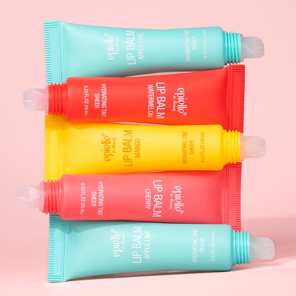Epielle hydrating tint Cherry swatch offers rosy tint and hydration.
