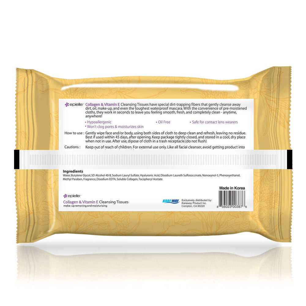 Hypoallergenic Epielle wipes suitable for sensitive skin.