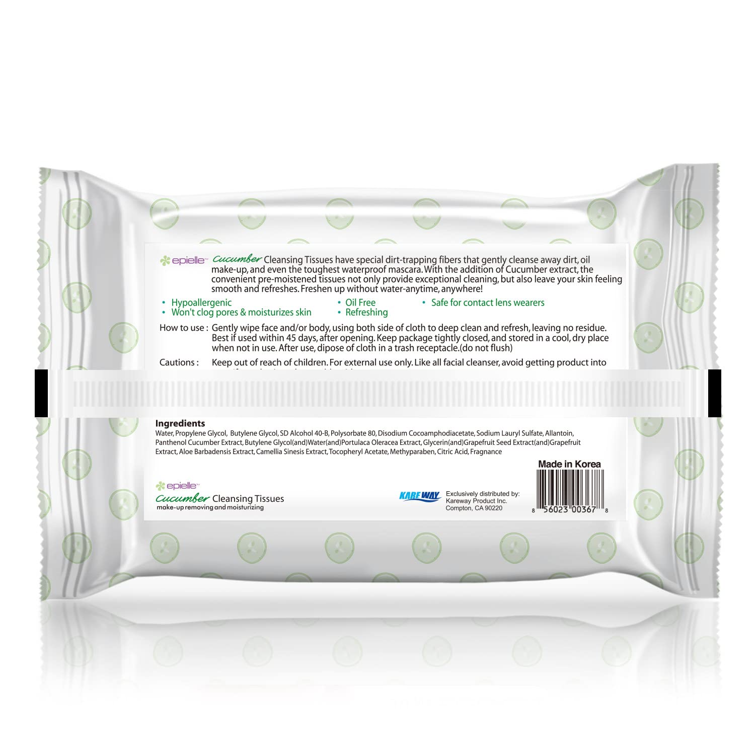 Epielle makeup remover wipes travel-friendly pack, perfect for on the go.
