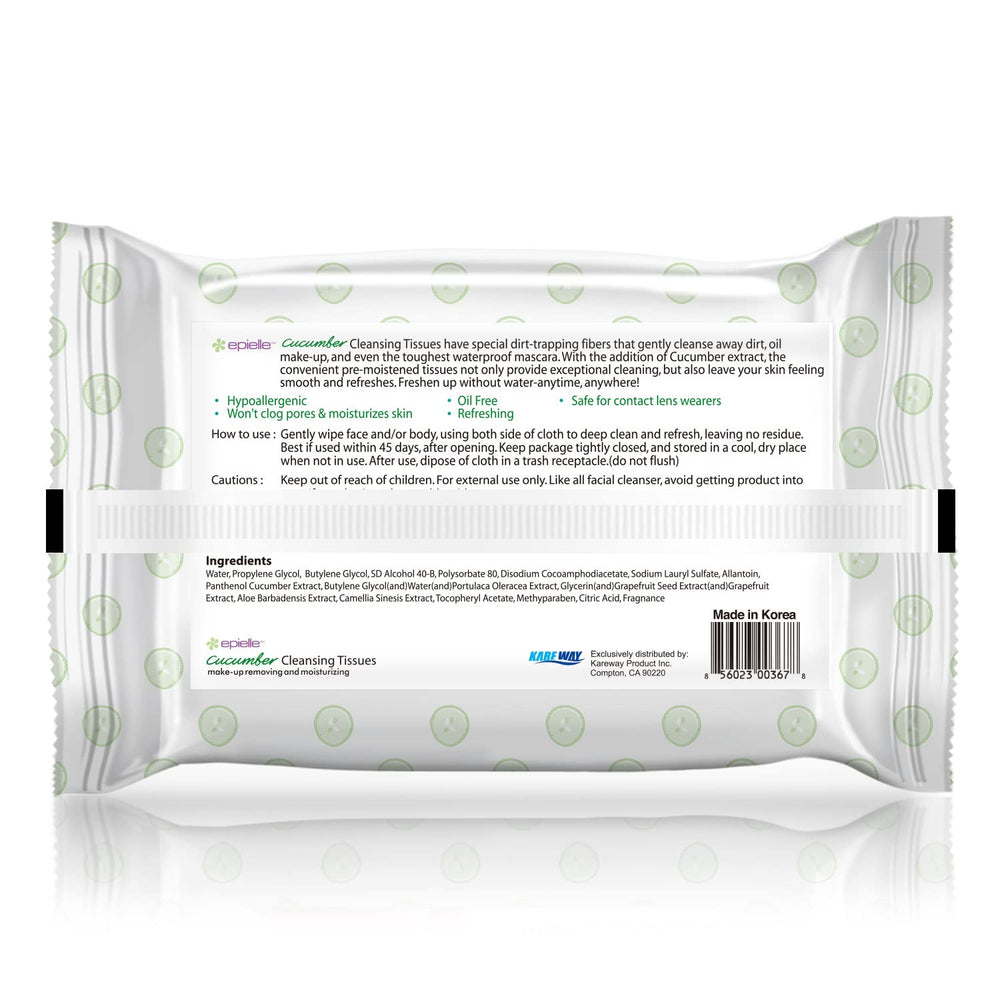 Epielle makeup remover wipes travel-friendly pack, perfect for on the go.