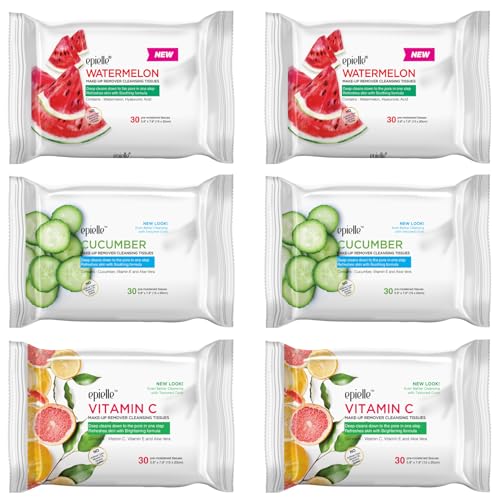 Epielle makeup remover wipes with watermelon-cucumber scent remove dirt and oil while cleansing and hydrating