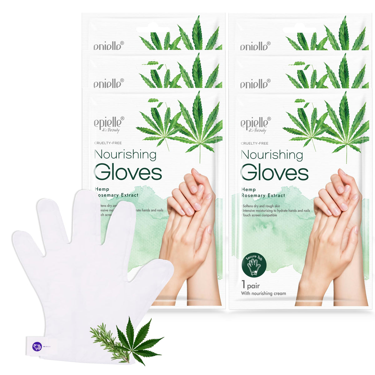 Epielle Nourishing Hand Mask pack front view for at-home spa hydration