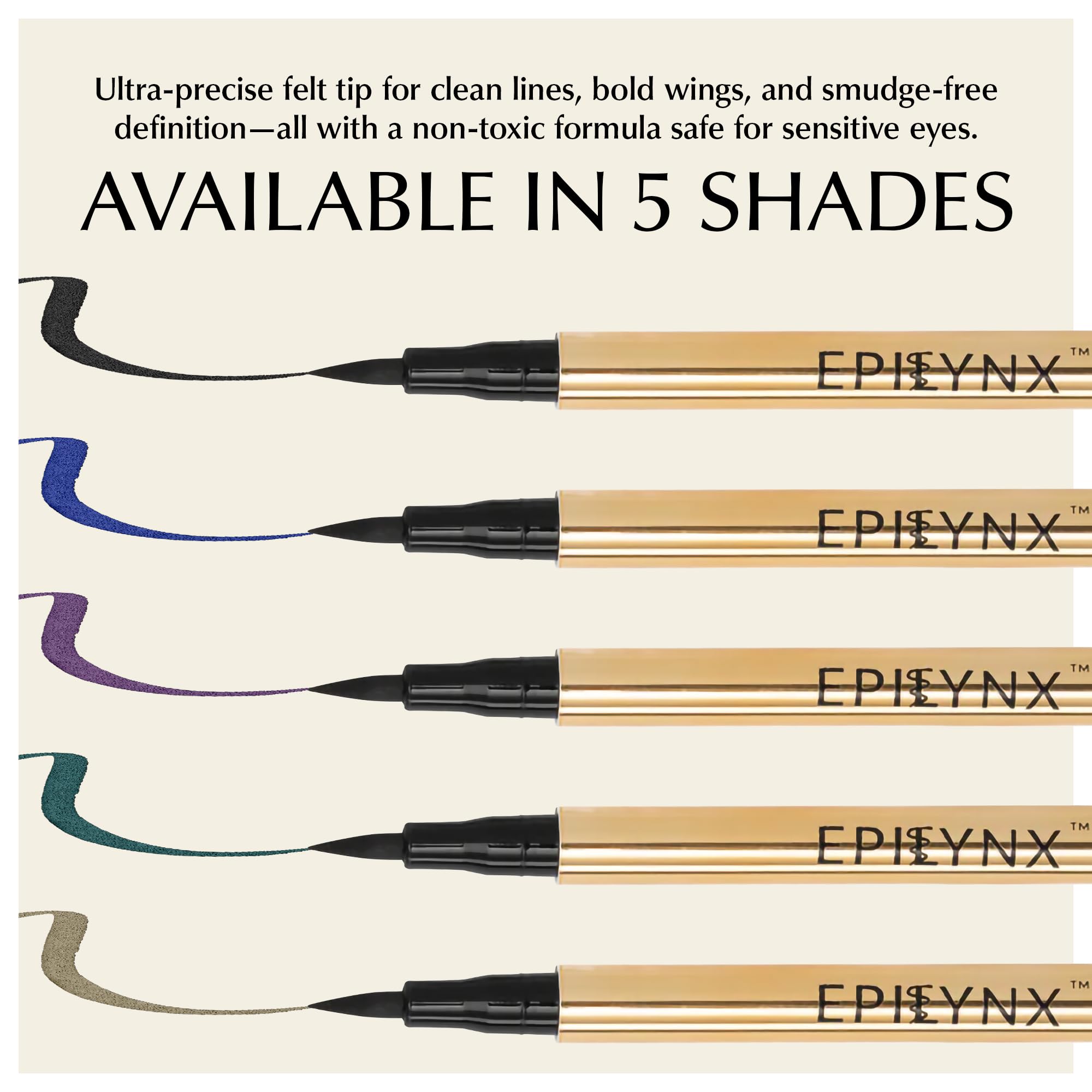 EPILYNX Fast-drying eyeliner applied evenly.